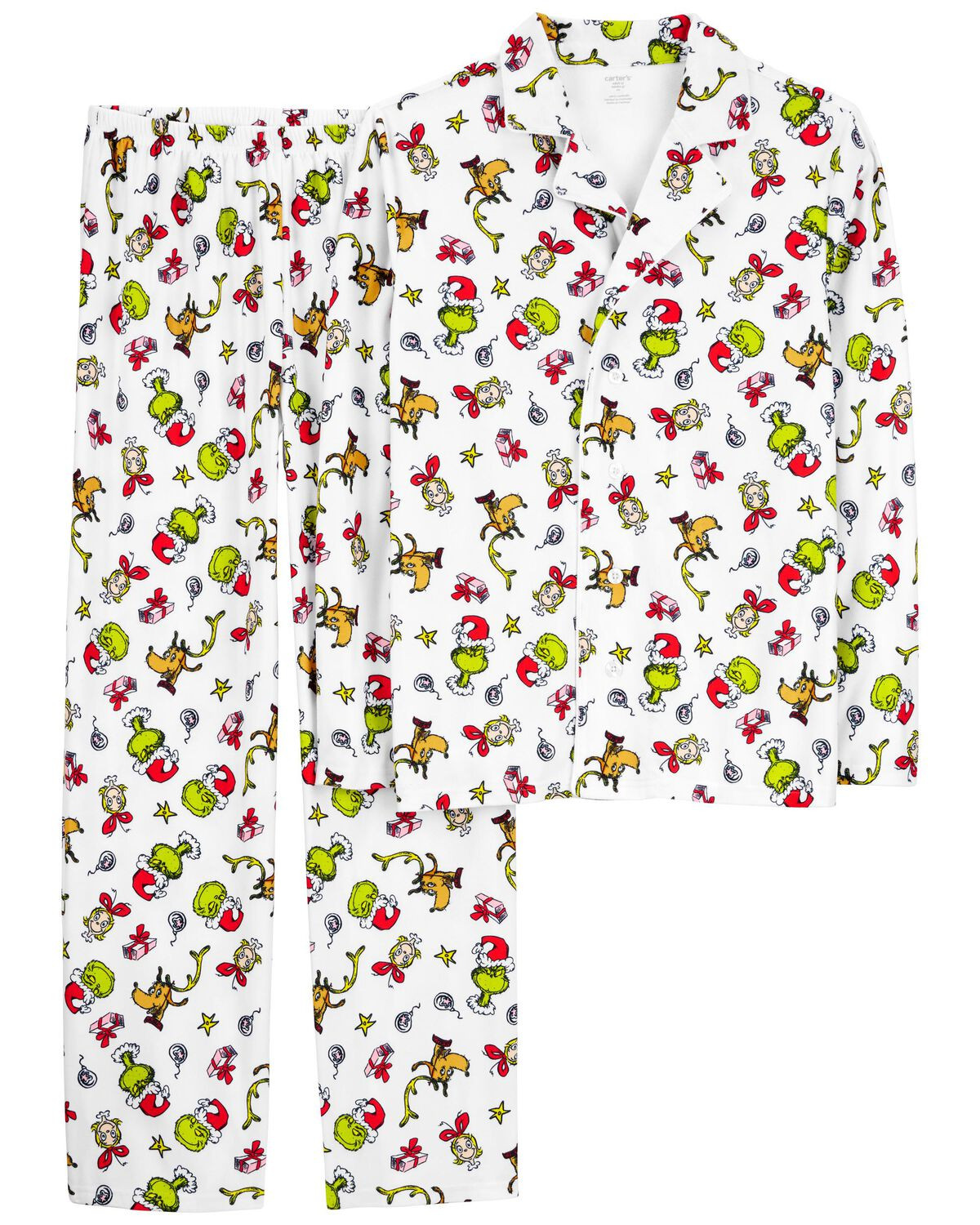 Adult 2-Piece Christmas Grinch Fleece Coat-Style Pajamas - Carter's | Carter's | Carter's Inc