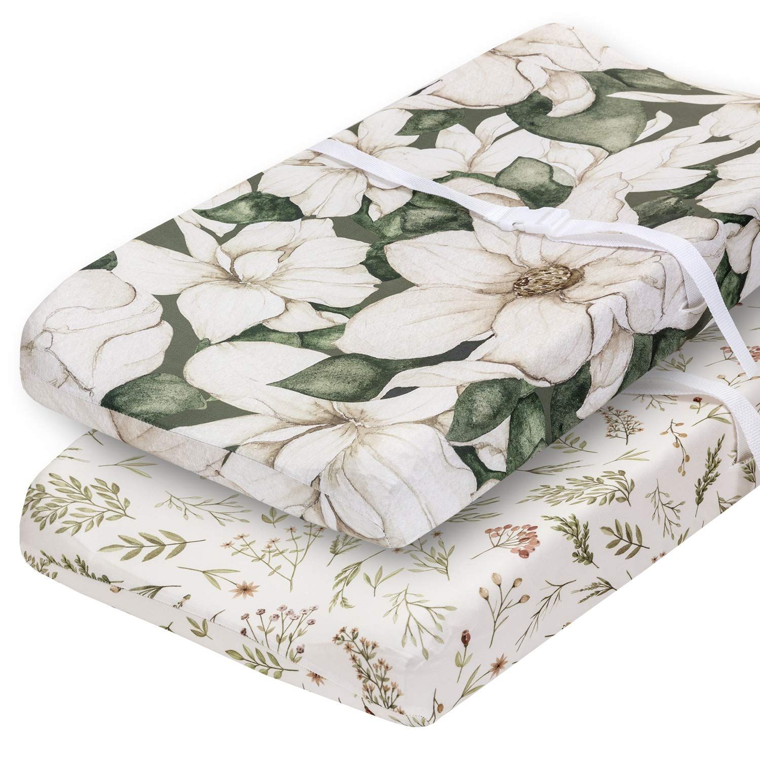 Pobibaby - 2 Pack Premium Changing Pad Cover - Ultra-Soft Cotton Blend, Stylish Floral Pattern, S... | Amazon (US)
