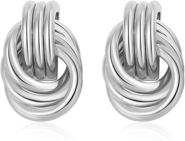 SHERLOVE Chunky Knot Gold Earrings Women Statement Drop Dangle Earrings | Amazon (US)