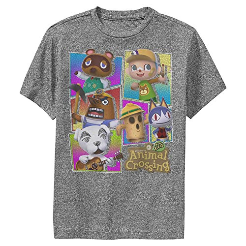 Animal Crossing Kid's Animals Cross T-Shirt, Charcoal Heather, X-Large | Amazon (US)
