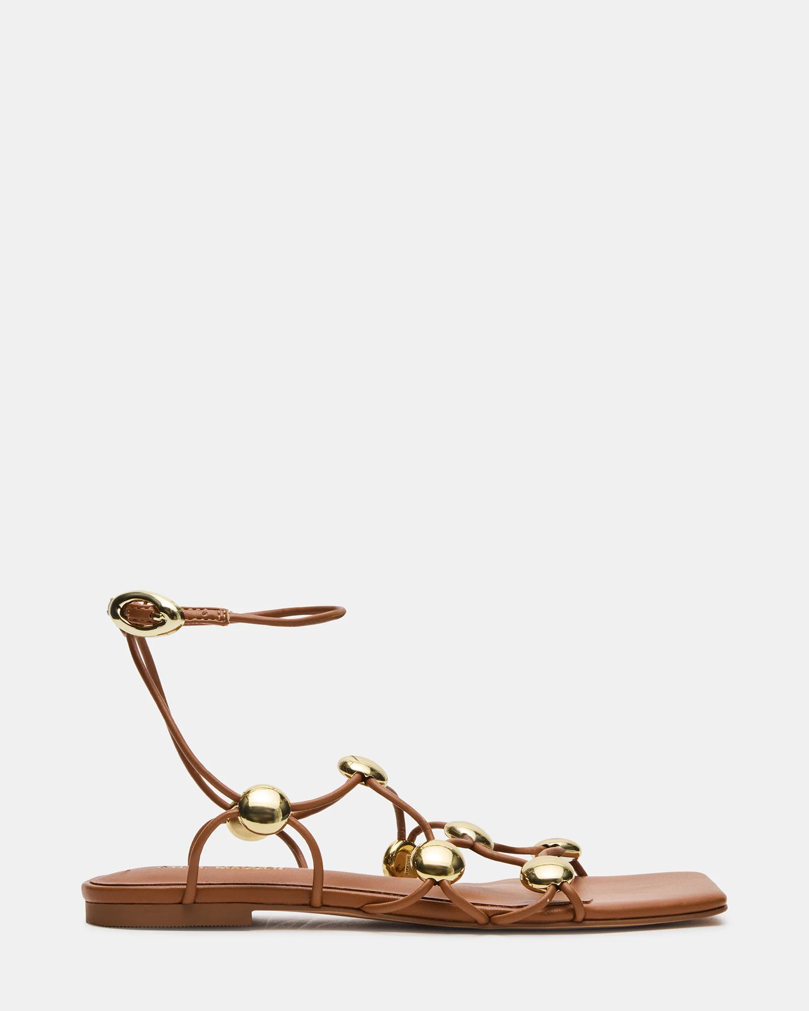 TIDES Cognac Strappy Square-Toe Women's Sandal | Steve Madden (US)
