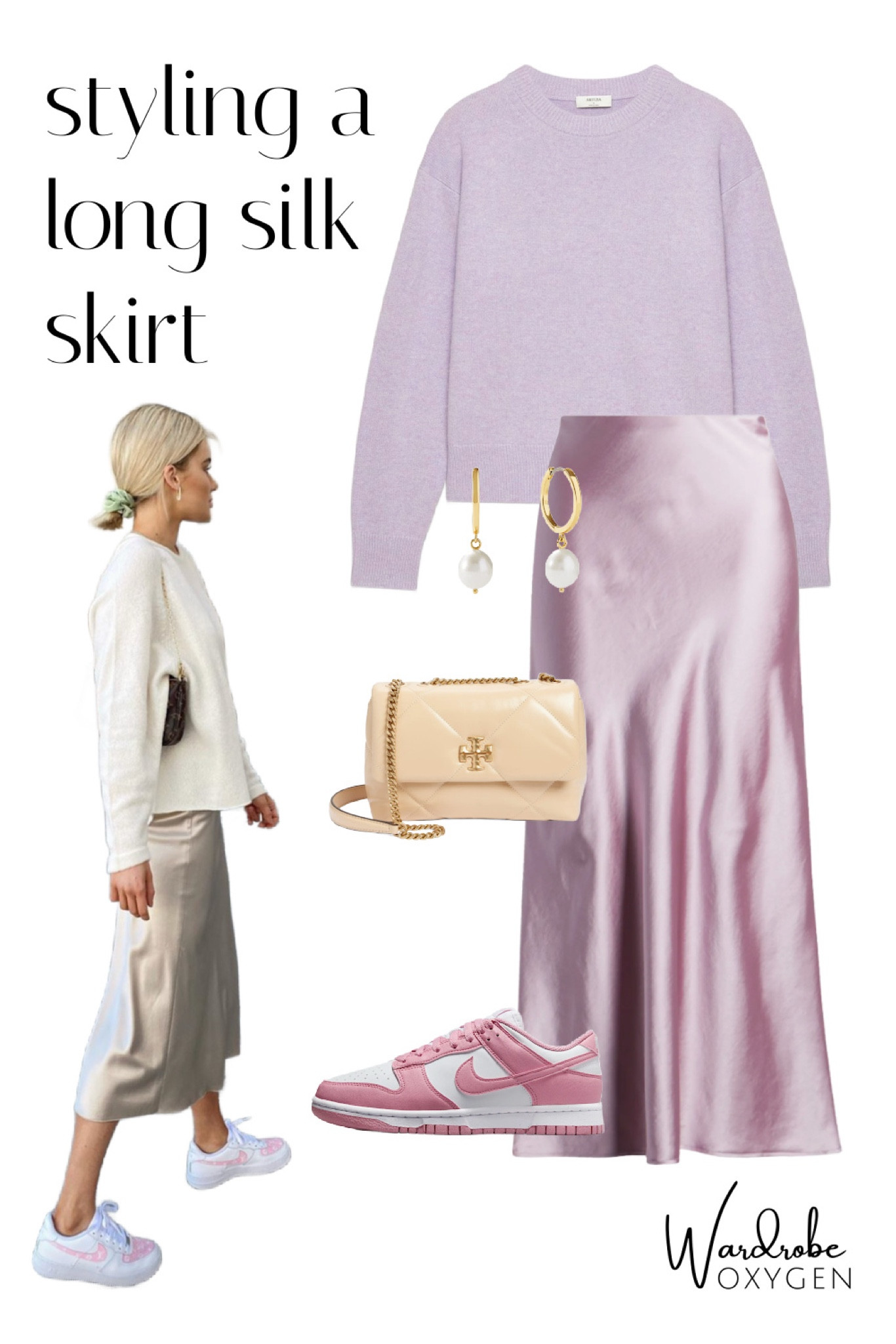 Styling a long silk skirt for 2025 with soft pastel lavender and sneakers 

#LTKMidsize #LTKOver40 #LTKStyleTip