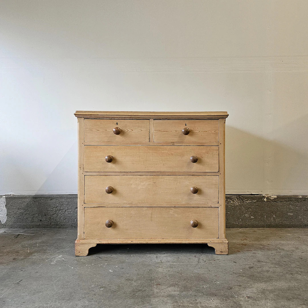 English Bleached Pine Dresser Chest of Drawers - circa 1870 | Etsy (US)