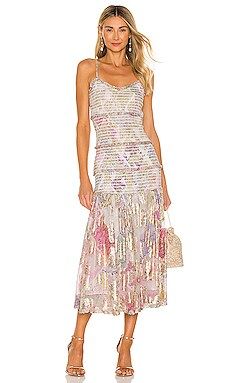 HEMANT AND NANDITA Asher Midi Dress in Lilac from Revolve.com | Revolve Clothing (Global)