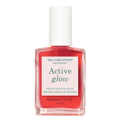 Manucurist Active Glow Raspberry Nail Polish & Care - Ultra-Glowy 2 in 1 Nail Concealer & Care - Plant-Based Ingredients: Sweet Almond Oil, Raspberry for Nourished Nail Rosy Mirror-Like Shine | Amazon (US)