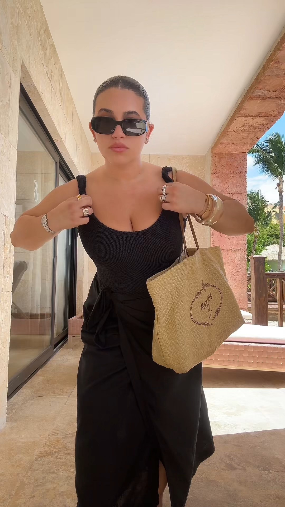 Ootd all black vacation look! ✨ 

#LTKootd #LTKSwim #LTKgrwm