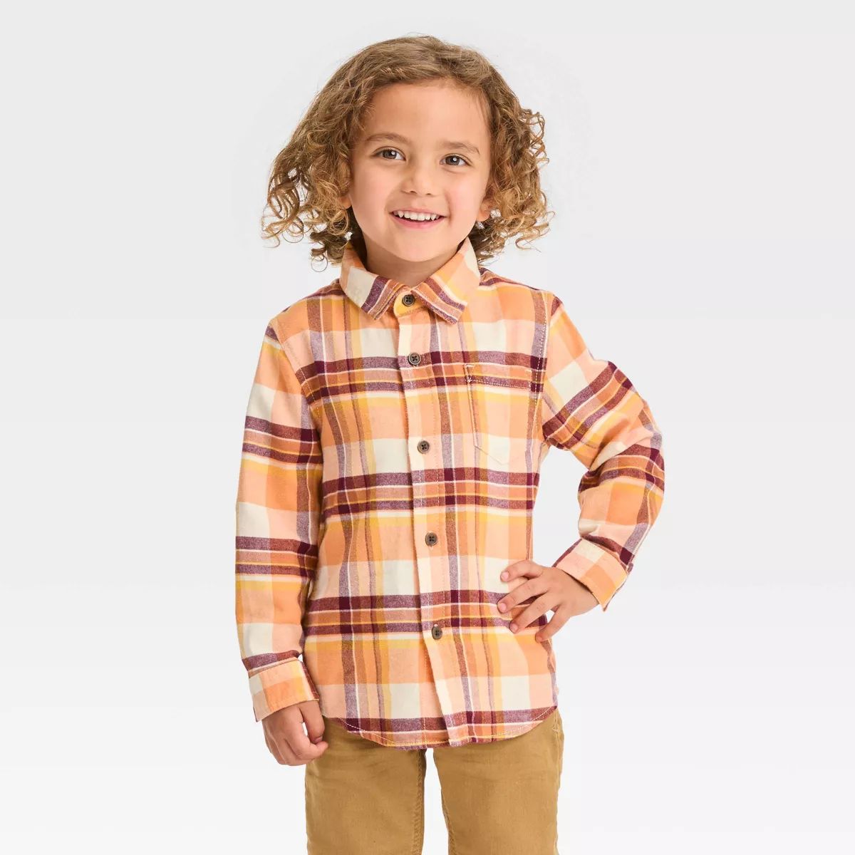 Toddler Boys' Long Sleeve Flannel Shirt - Cat & Jack™ | Target