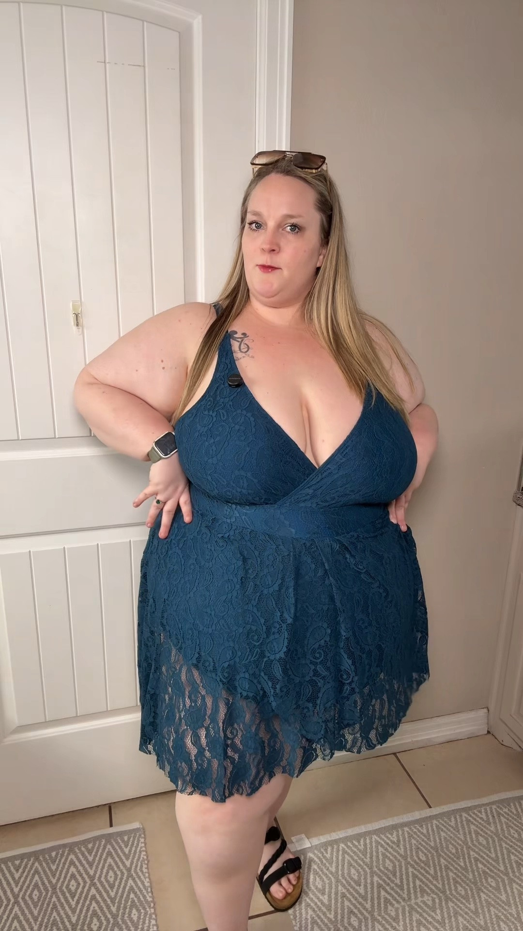 If you normally talk yourself out of swimming every year, same honestly.
This one has genuinely been worth it for me — the lace, the way it fits, I actually feel cute in it.

plus size swim dress, lace swimsuit, plus size swimwear, bloomchic, fit and flare swim dress, plus size bathing suit, curvy swimwear

#LTKSwim #LTKPlusSize #LTKMidsize
