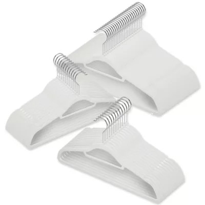 Real Simple® Slimline 50-Count Flocked Suit Hangers in Dove | Bed Bath & Beyond
