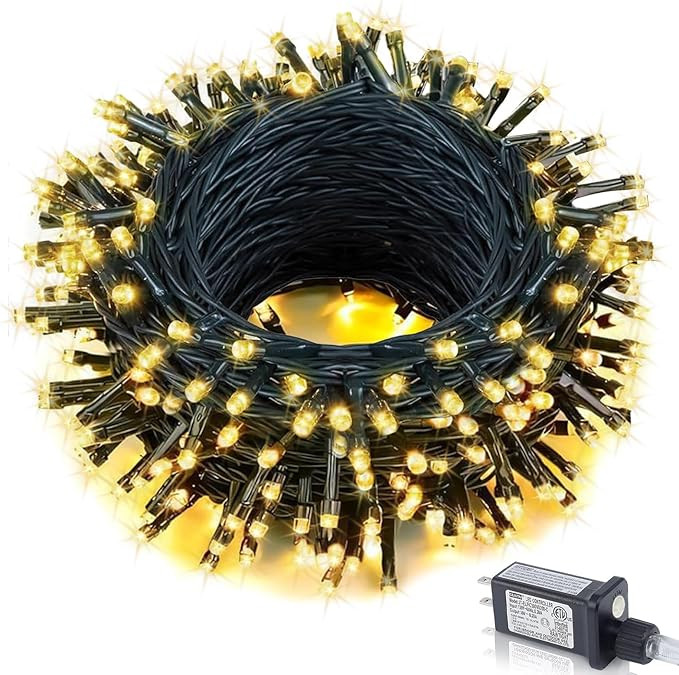 100FT 300 LED Christmas String Lights Outdoor Tree Lights Green Wire Twinkle Lights for Bedroom w... | Amazon (US)