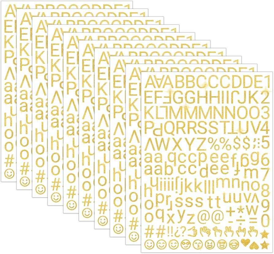1730 Alphabet Letter Stickers, 10 Sheets Self Adhesive Monogram Stickers Upgraded Cute Handwritin... | Amazon (US)