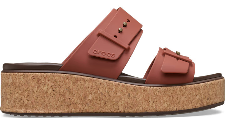 Brooklyn Buckle Low Wedge Cork Sandal | Crocs (US)