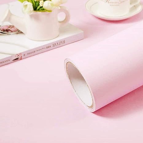 Pink Self-Adhesive Wallpaper Film Stick Paper Easy to Apply Peel and Stick Wallpaper Stick Wallpa... | Amazon (US)