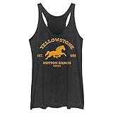 Y Yellowstone Women's Racerback Tank Top, Black Heather/Dutton Ranch Badge, Medium | Amazon (US)