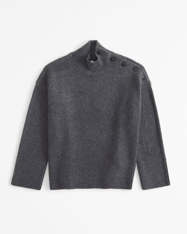 Button Detail Mockneck Sweater | Abercrombie & Fitch (UK)