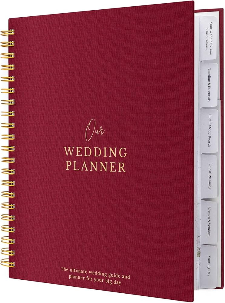 Comprehensive Wedding Planner Book and Organizer for the Bride - Linen Wedding Planning Book, Eng... | Amazon (US)