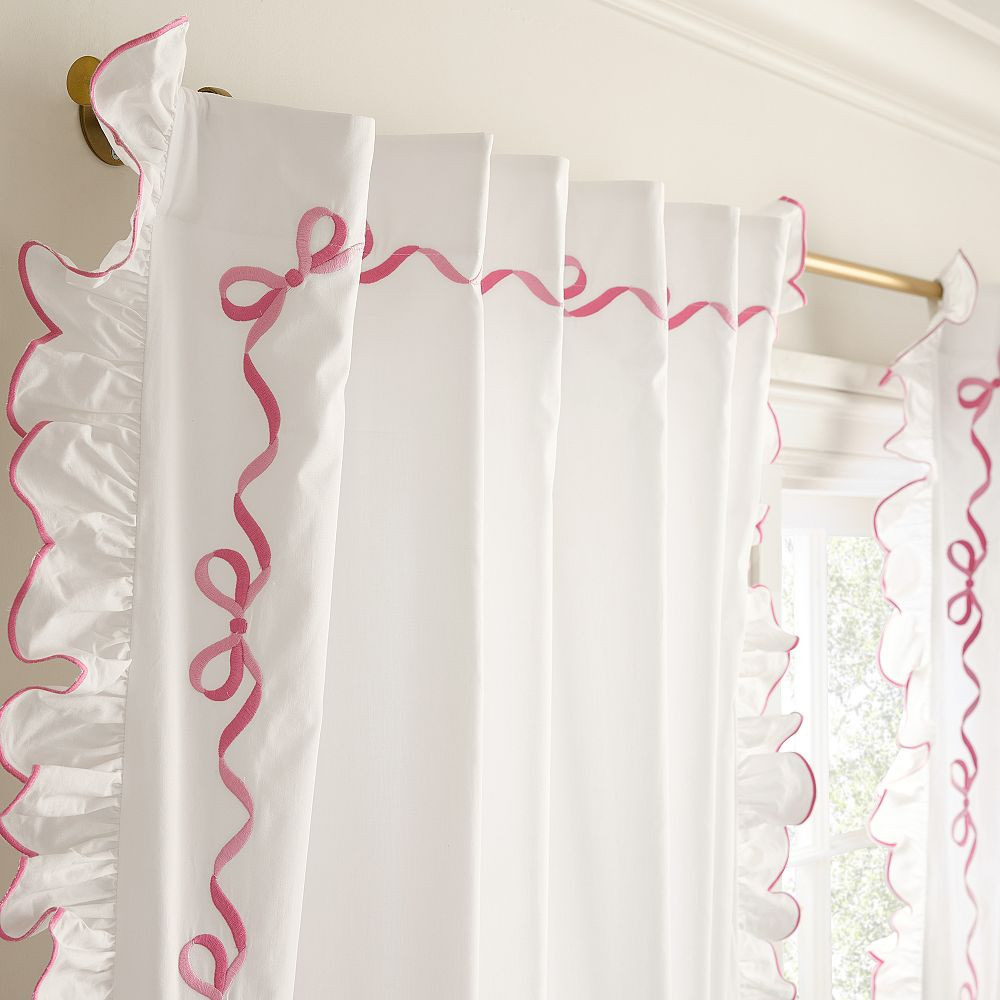LoveShackFancy Bows Border Light-Filtering Curtain | Pottery Barn Teen