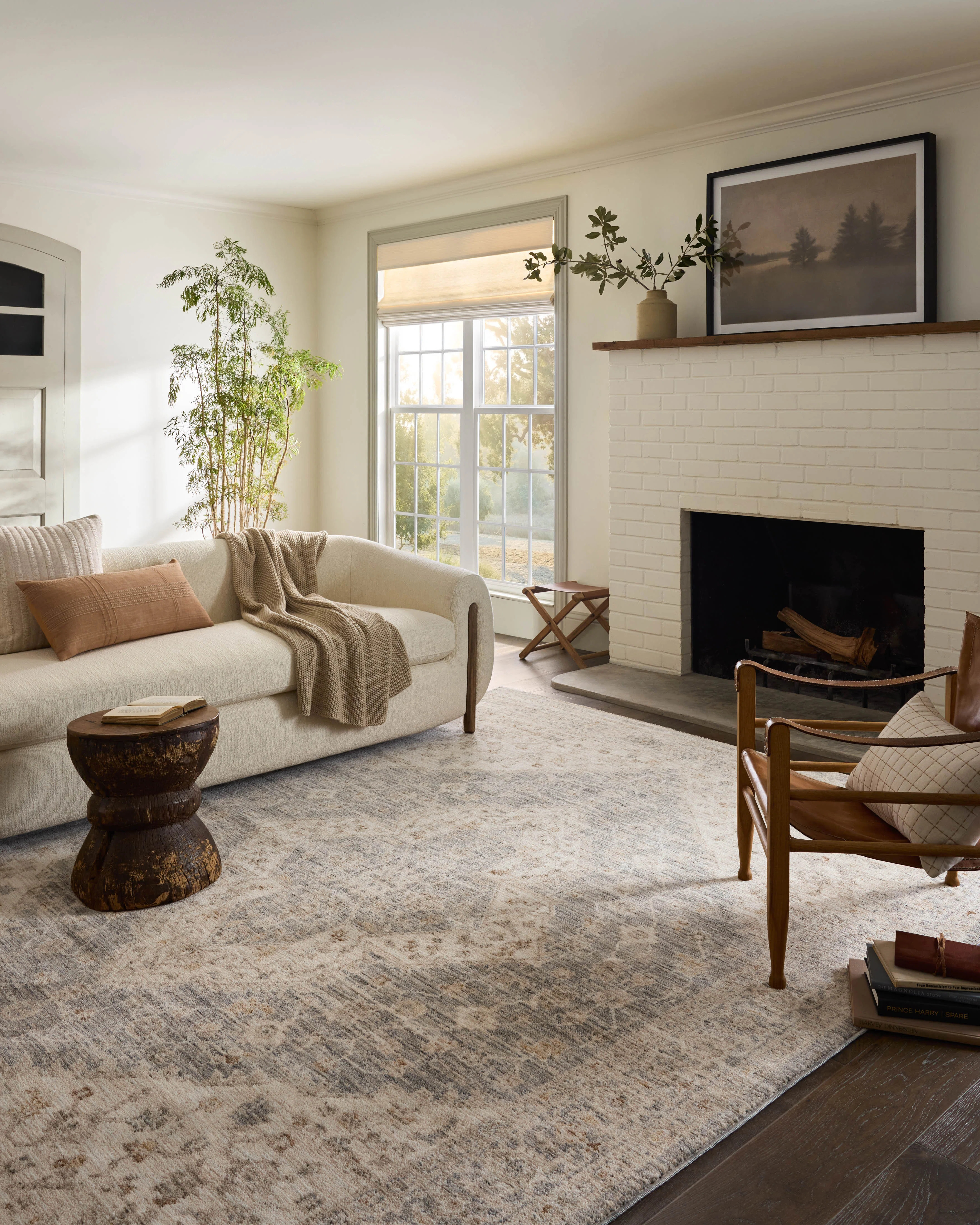 Magnolia Home by Joanna Gaines x Loloi Junie Denim / Natural Area Rug | Wayfair North America