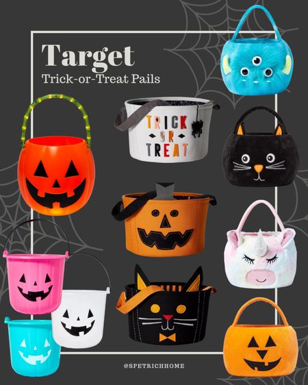 Get ready to trick-or-treat in style with Target's spook-tacular pail collection! From classic jack-o'-lanterns to plush unicorns and cats, there is something for everyone (and every budget!). 

#halloween #halloweenessentials #trickortreat #bucket #costume 

#LTKkids #LTKHoliday #LTKHalloween