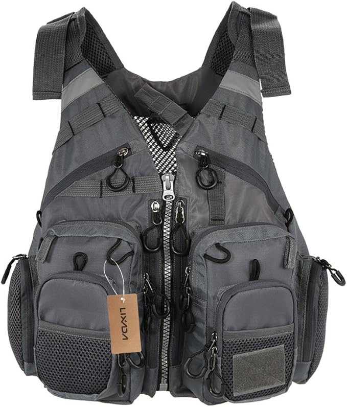 Lixada Fly Fishing Vest Multi-Pockets Jacket Breathable Mesh Fishing Vest | Amazon (US)