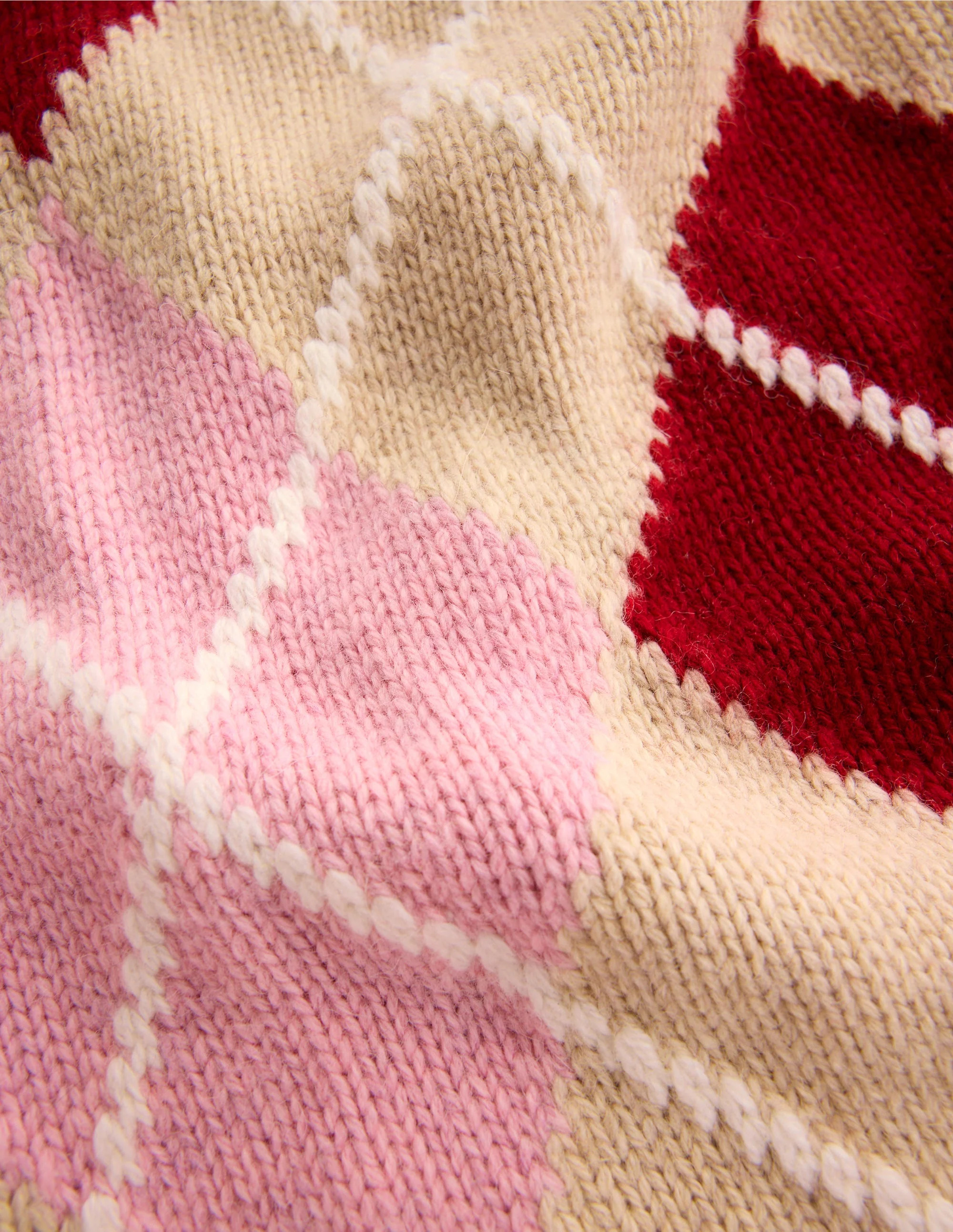 Argyle Scarf-Burgundy | Boden UK