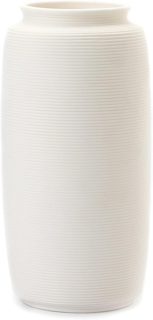 Flower Vase-White Vase, Ceramic Vase, Pampas Grass Vase, Decorative Vases for Flowers, Bookshelf,... | Amazon (US)