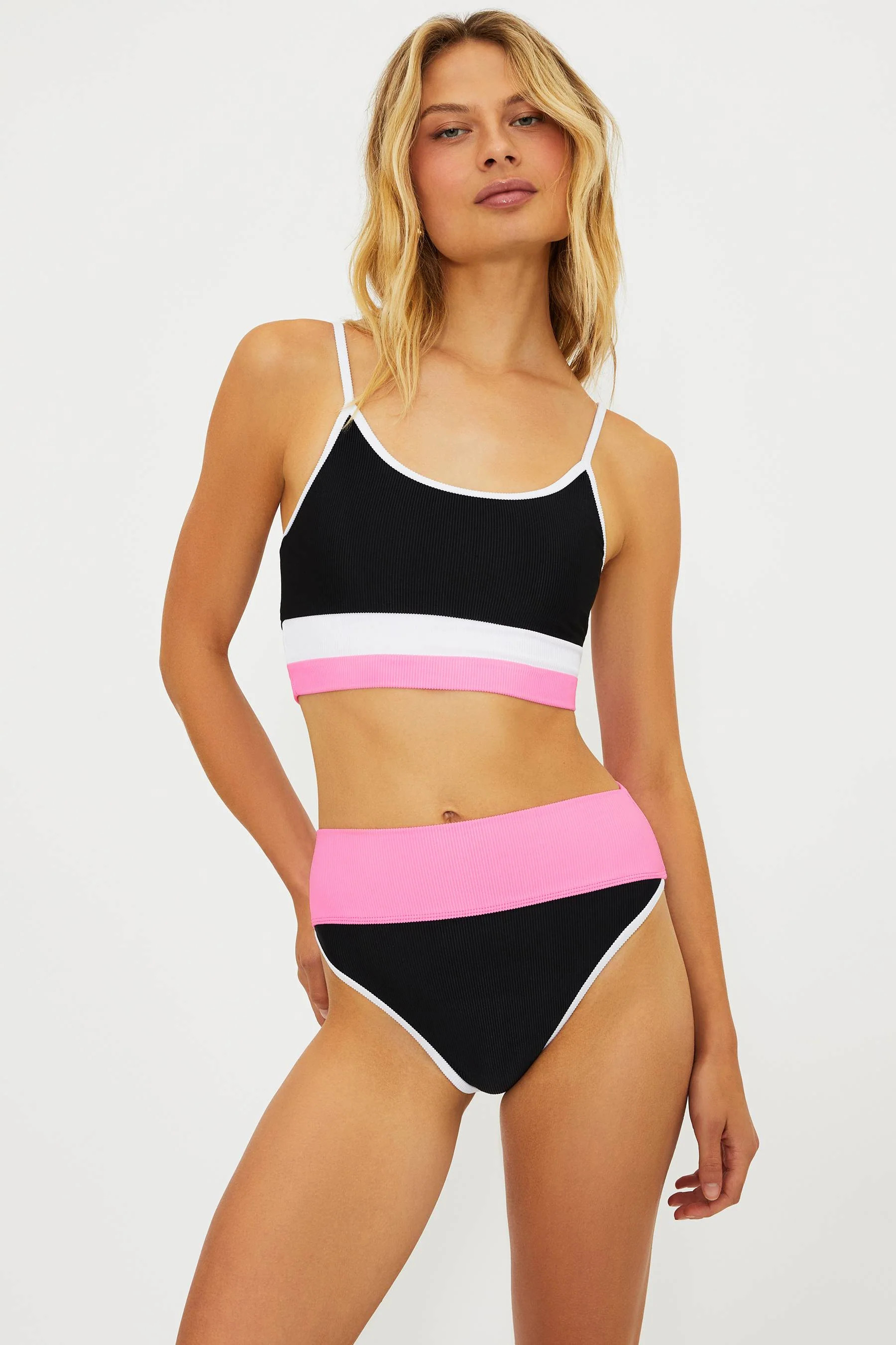 Eva Top Prism Pink & Black | Bikini Top | Beach Riot | Beach Riot