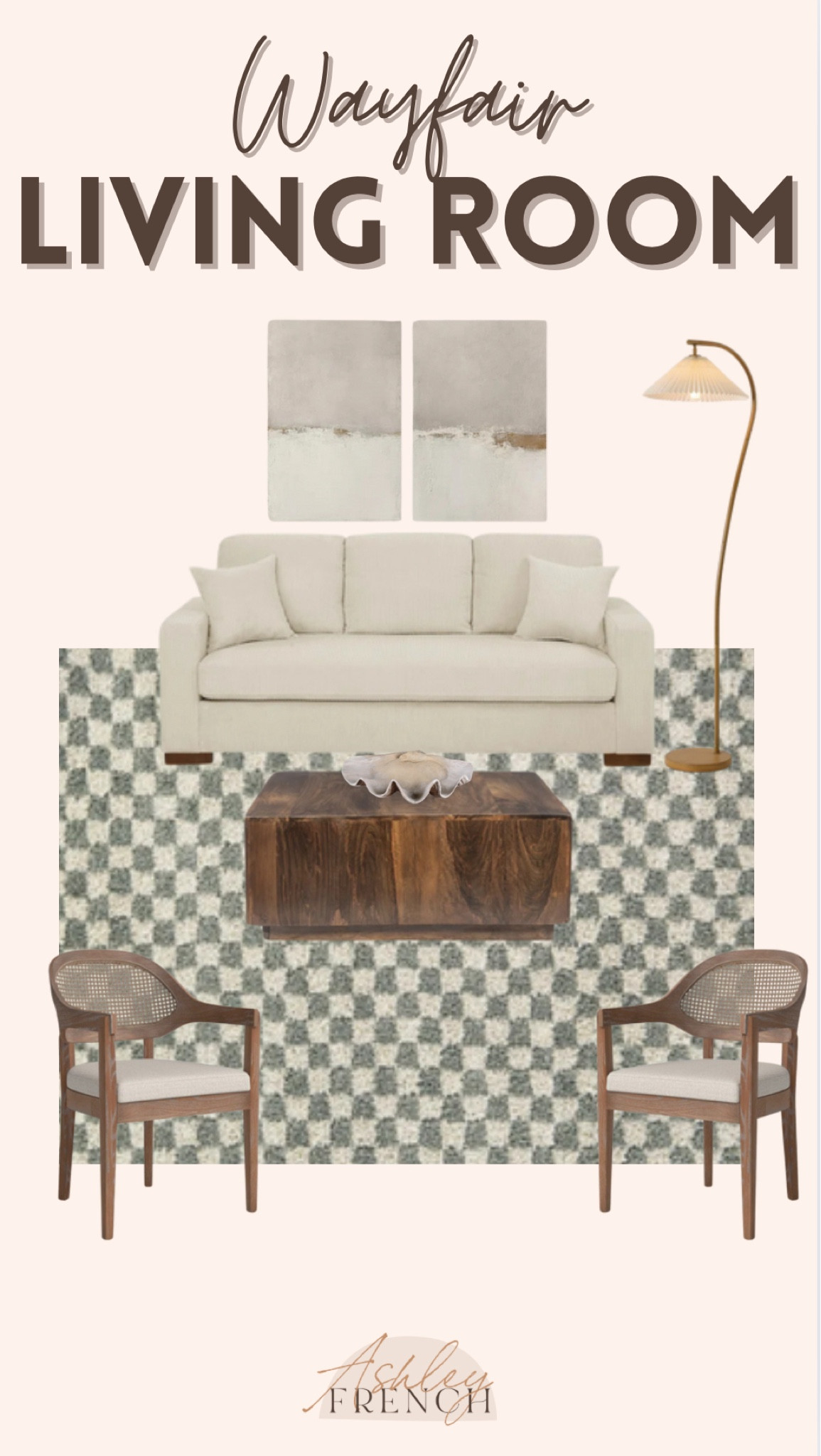 Cozy Amazon living room!

Checkered rug, curved lamp, neutral wall art, woven chairs 

#LTKHome #LTKStyleTip