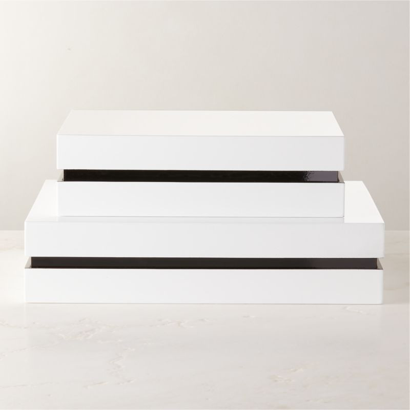 Weiss White Lacquered Storage Boxes Set of 2 | CB2 | CB2
