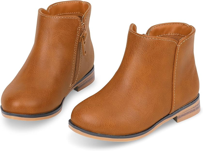 Fupoia Girls Boots Kids Ankle Boots for Girls Side Zipper Booties Fashion Boots for Girls Short S... | Amazon (US)