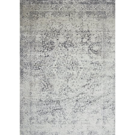 Alexander Home Distressed Transitional Grey Floral Vintage Rug - 6'7"" x 9'2 | Walmart (US)