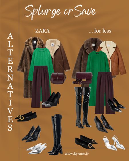Shop ZARA current Winter collection , for less with this dupes 
- shearling jacket
- faux fur coat
- steel slingback / silver slingback
- vinyl thigh high boots
- tailored high waist burgundy wideleg pants
… and much more 🤌🏾

#shopwithKyzané #zaradupes #highstreetfashion #zaracoat #ltkstyletip #ltkseasonal #ltkitbag #ltkshoecrush

#LTKeurope #LTKSeasonal #LTKCyberweek