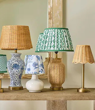 Customizable Rechargeable Large Ikat Pleated Empire Lamp Shade | Dillard's