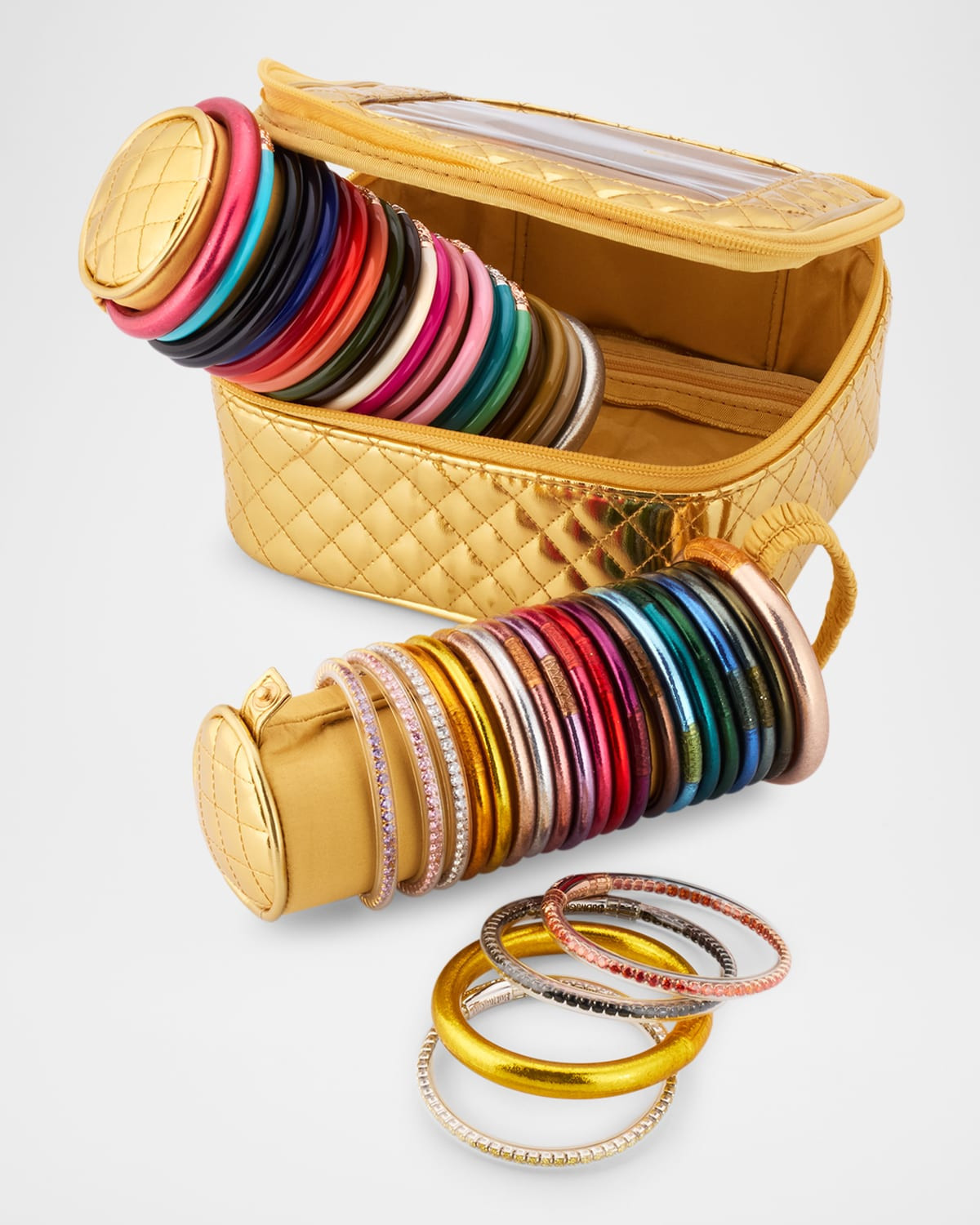 NM Exclusive Gold Travel Case and All Weather Bangle Bracelet Bundle | Neiman Marcus