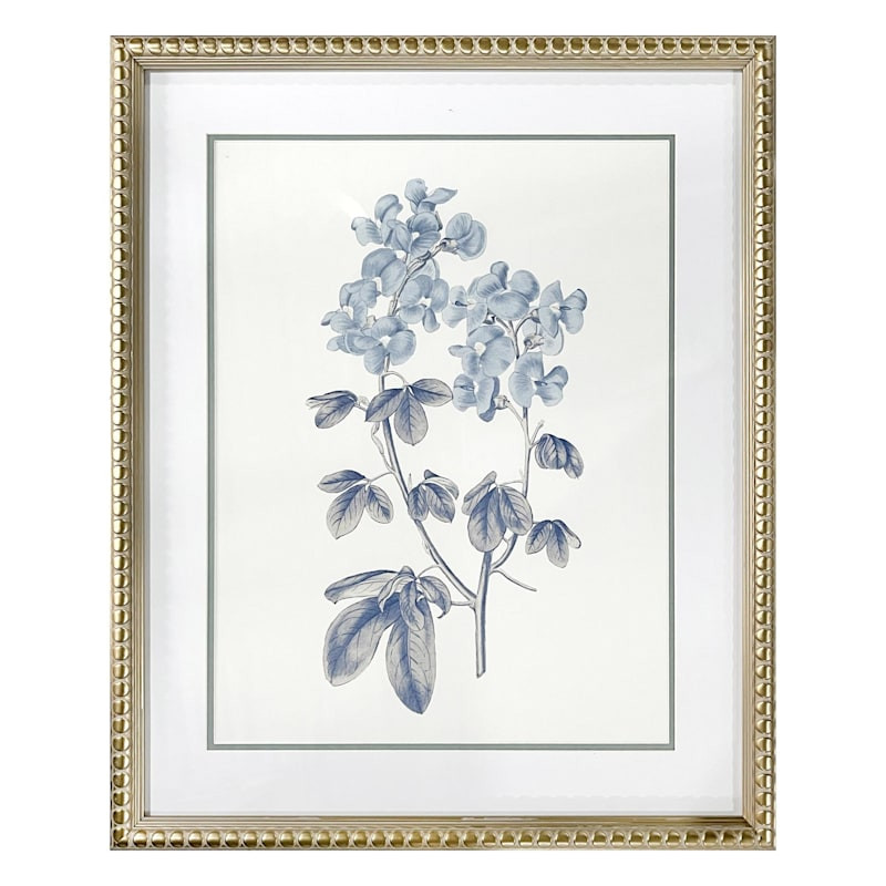 Glass Framed Floral Print Wall Art, 17x21 | At Home