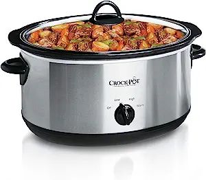 Crock-Pot 7-Quart Oval Manual Slow Cooker | Stainless Steel (SCV700-S-BR) | Amazon (US)