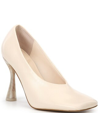 Colton Leather Exaggerated Square Toe Pumps | Dillard's