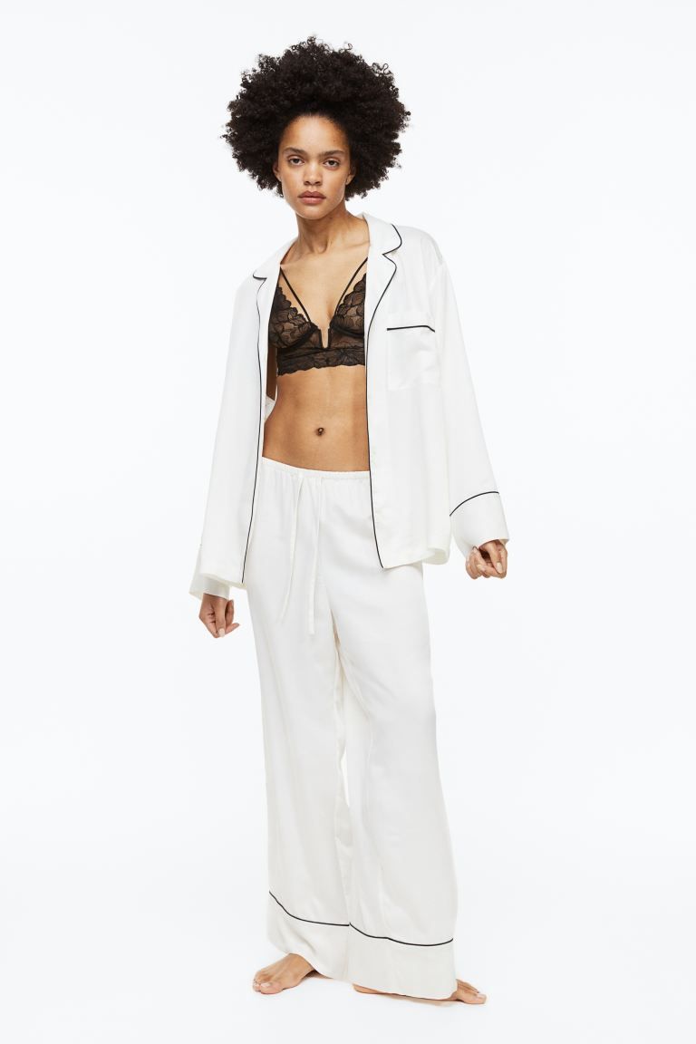 Satin Pajama Shirt and Pants | H&M (US + CA)