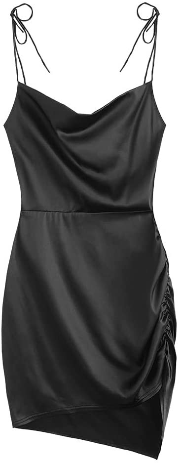 ZAFUL Women's Silky Pleated Draped Bustier Corset-Style Deep V Neck Midi Dress | Amazon (US)