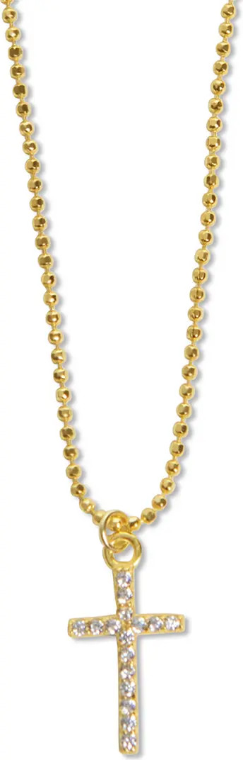 Cubic Zirconia Cross Pendant Ball Chain Necklace | Nordstrom