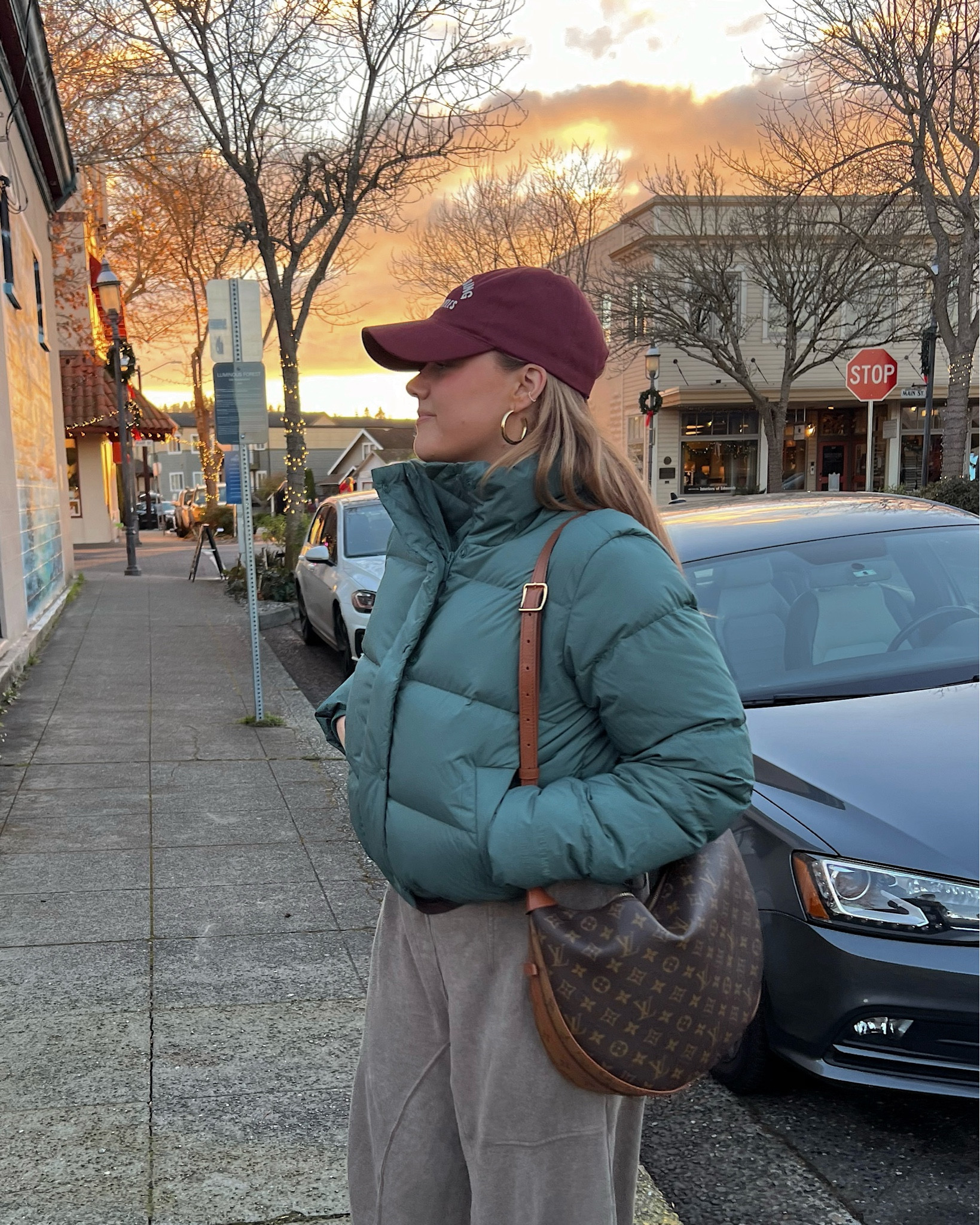 Lululemon jacket soo warm love this color size 8 tts + medium in free people sweats they’re my faves. Size down 1/2 in adidas gazelle I love the platform!  

