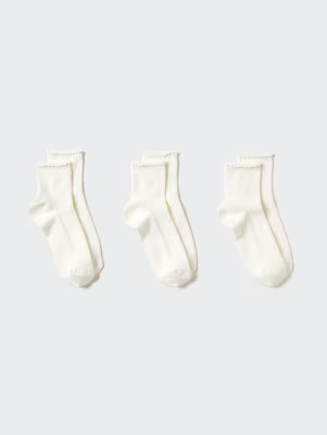 WOMEN'S SOCKS 3 PAIRS (CREW MELLOW) | UNIQLO AU | Uniqlo Australia