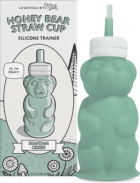 Legendairy Milk Honey Bear Straw Cup for Baby & Toddler, Silicone Squeeze Training Straw Cup, Lea... | Amazon (US)