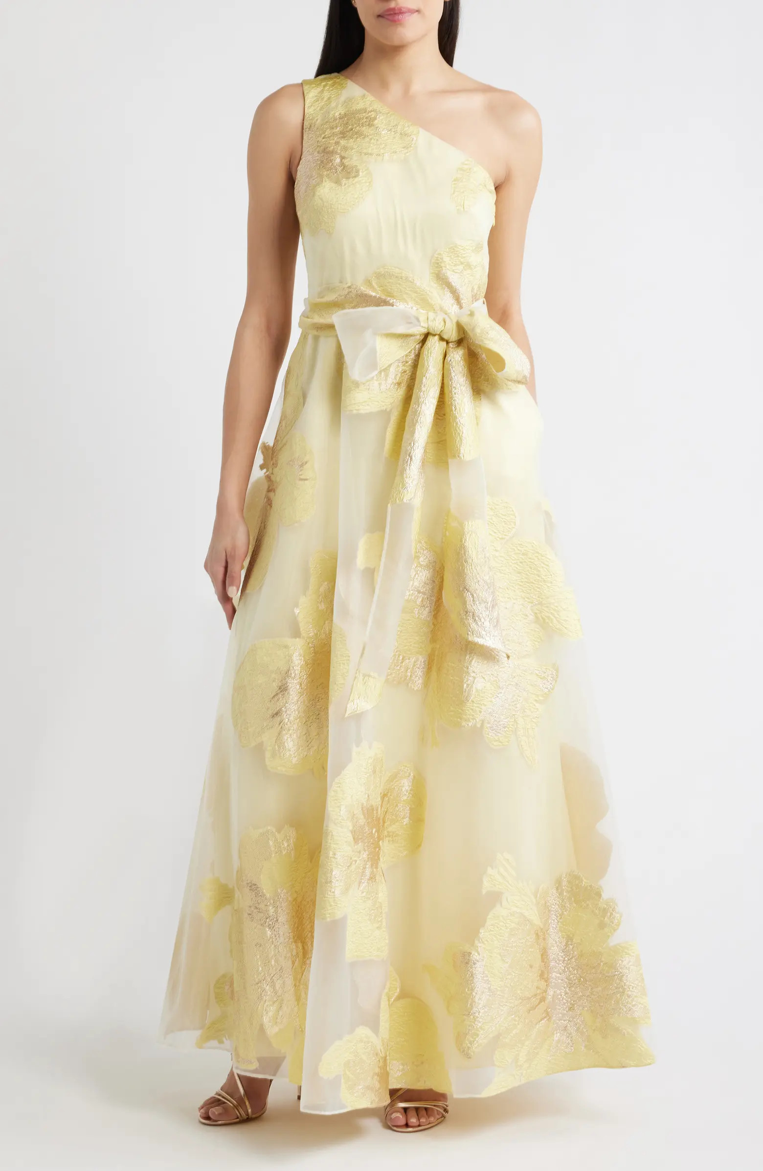 One-Shoulder Brocade Ballgown | Nordstrom