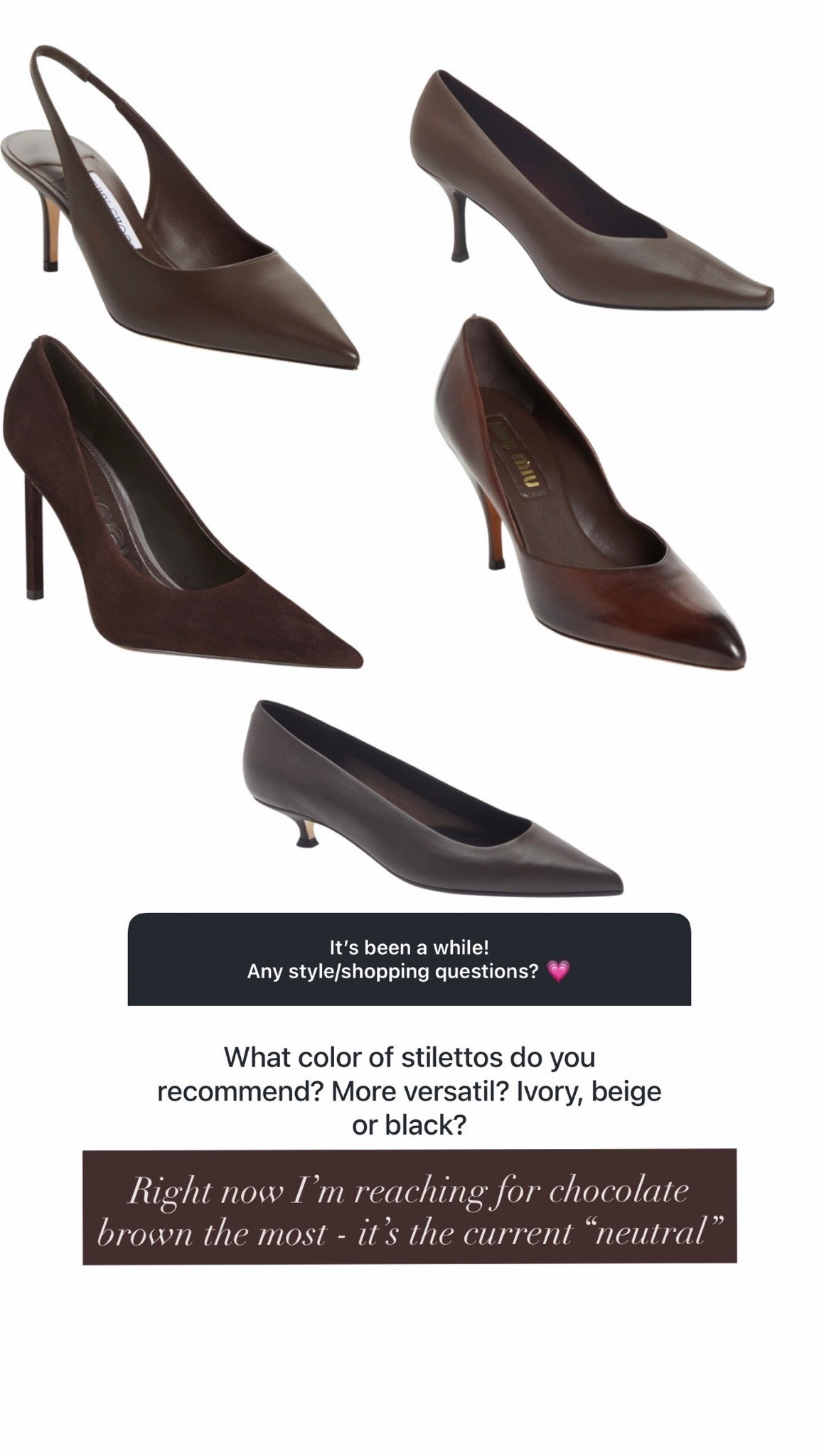 My top picks for a chocolate brown pump in different price points