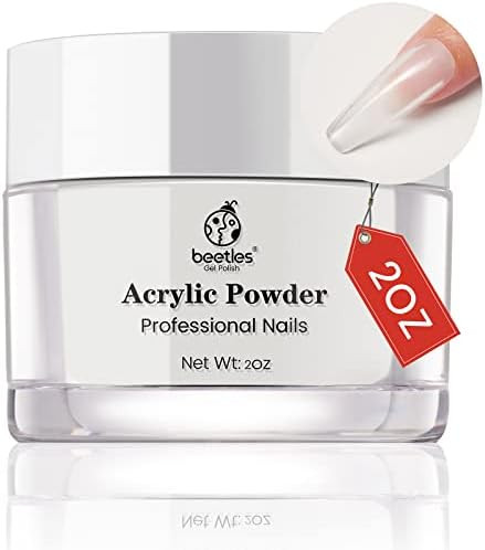 Beetles Clear Acrylic Nail Powder Professional Nail Art Powder 2 Oz Acrylic Nail Supplier Large Capa | Amazon (US)