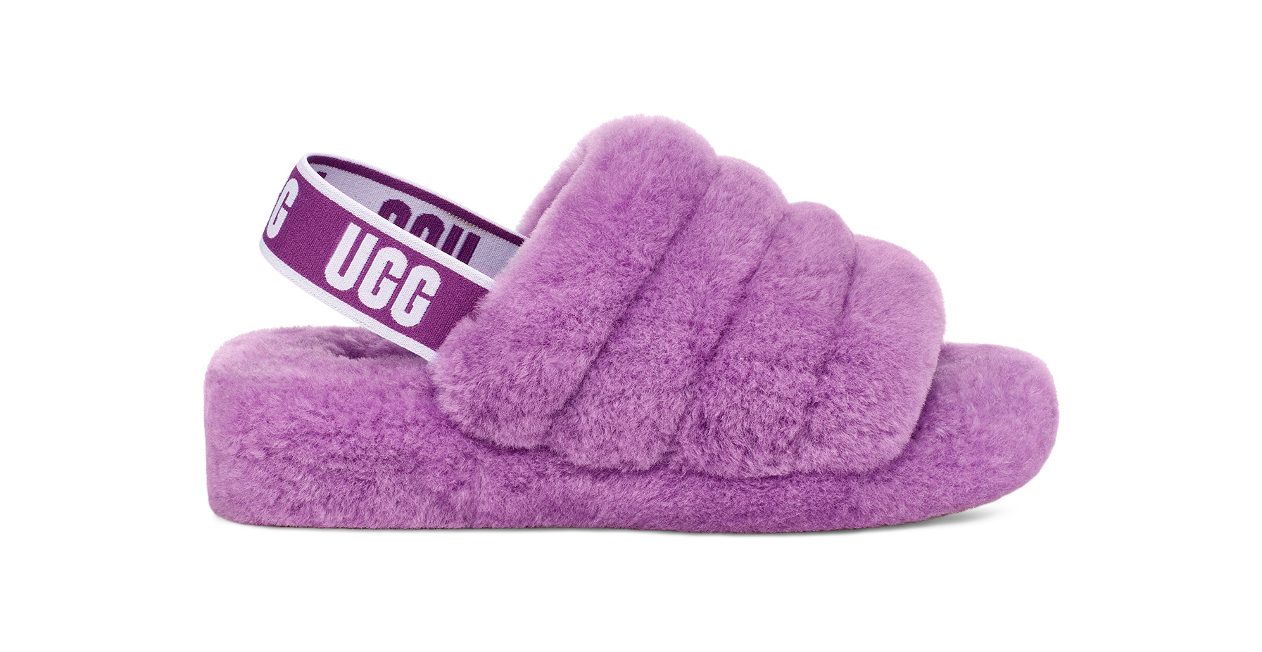 UGG Women's Fluff Yeah Slide Sheepskin Slippers in Purple Sky, Size 8 | UGG (US)