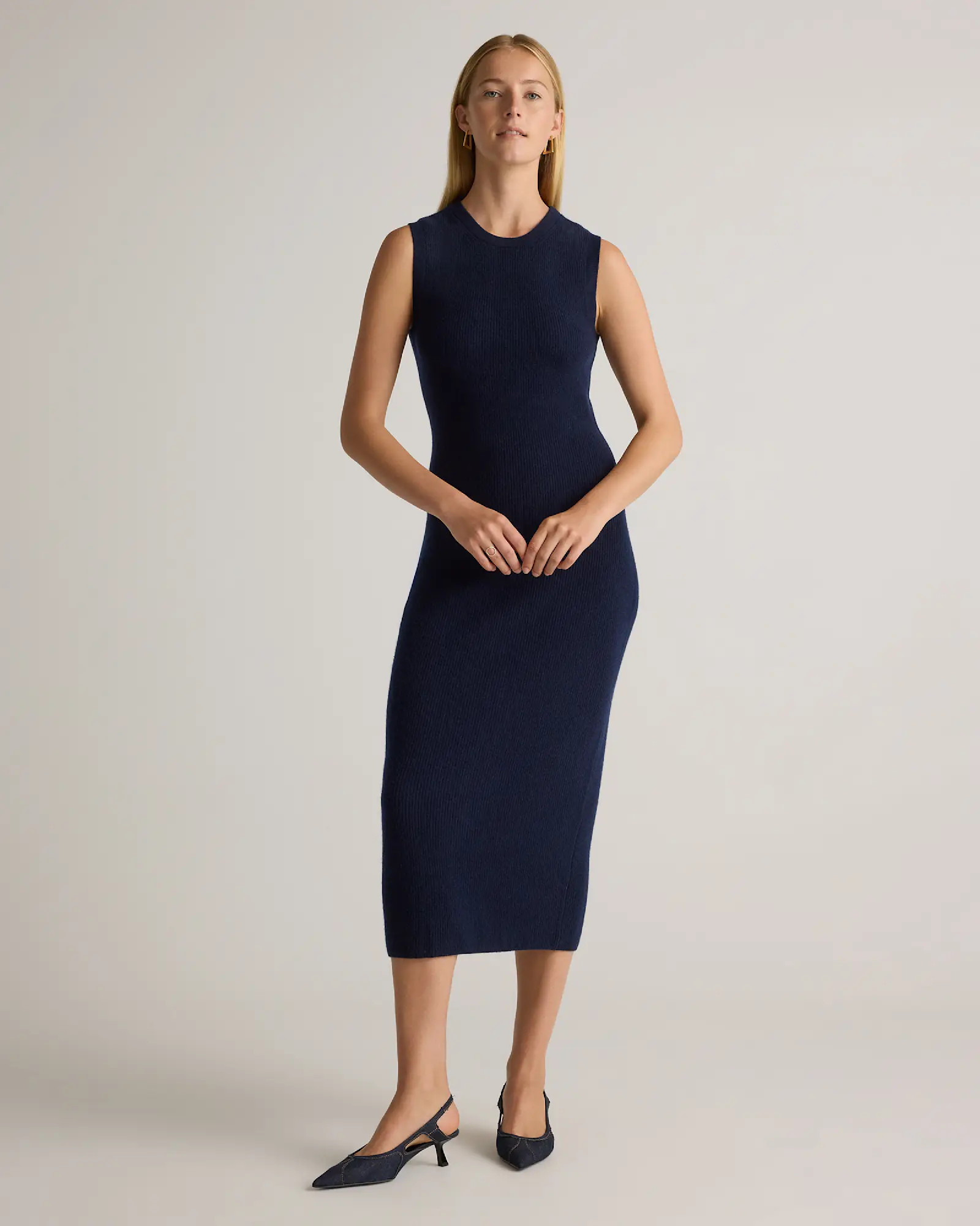 Mongolian Cashmere Sleeveless Midi Sweater Dress | Quince