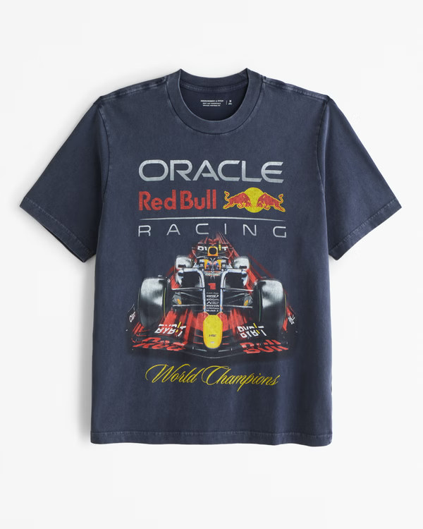 Men's Oracle Red Bull Racing Vintage-Inspired Graphic Tee | Men's Tops | Abercrombie.com | Abercrombie & Fitch (US)