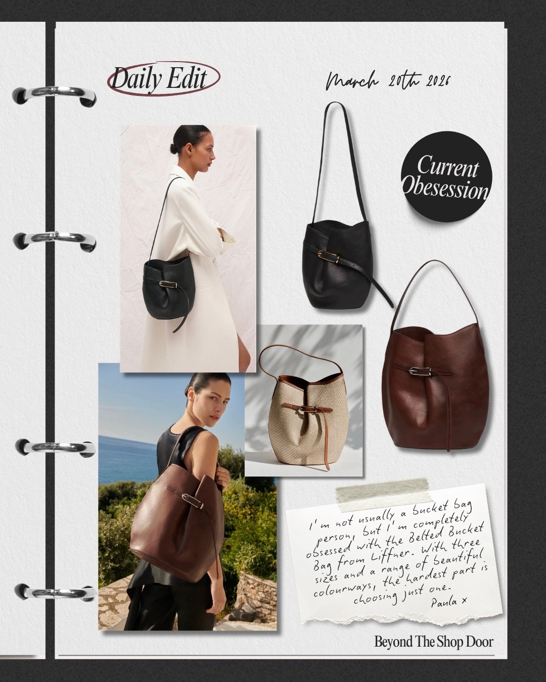 I’m not usually a bucket bag person, but I’m completely obsessed with the Belted Bucket Bag from Liffner. 

It’s sculptural with a timeless aesthetic and yet practical !

With three sizes and a range of beautiful colourways, the hardest part is choosing just one.

#LTKOver40 #LTKgrwm